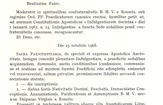 Thông tin từ Hiệp Hội Kinh Mân Côi của Tỉnh Dòng Đa Minh Việt Nam