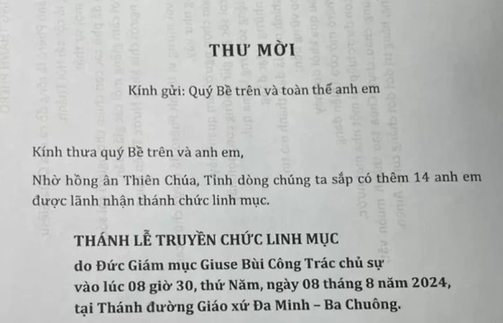 Thông báo Tiến Chức Linh Mục